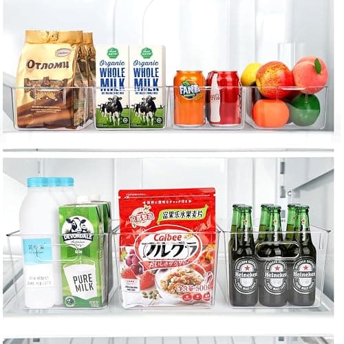 Set Of 10 Refrigerator Pantry Organizer Bins, Clear Plastic Food Storage Bins for Kitchen, Countertops, Cabinets, Fridge, Freezer, Bedrooms, Bathrooms, Fridge Organizer Bins Pantry Storage Containers thumbnail 2