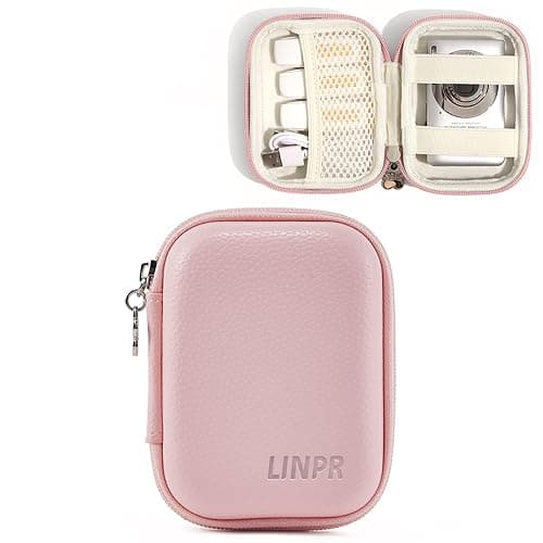 Linpr Digital Camera Case for CAMKORY, KODAK PIXPRO FZ45/FZ55, Canon IXUS 285 HS, Lecran, Small Travel Compact Camera Holder with Mesh Pocket for Accessories SD Card (Pink) - Image 1