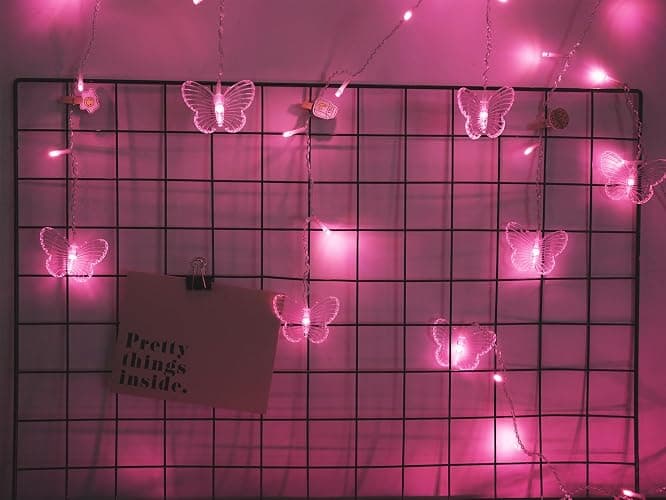 Butterfly Curtain Fairy Lights, 120LED Pink Twinkle String Lights with Romote, 8 Modes USB Powered Christmas Lights for Wedding, Bedroom, Party Decoration thumbnail 4