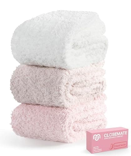 CLOSEMATE Warm & Cozy Fuzzy Socks Gifts for Women Soft Coral Fluffy Sleeping Slipper Socks - Image 1