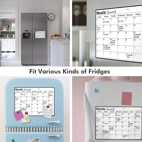 Fridge Calendar Magnetic Dry Erase Whiteboard Calendar for Refrigerator Planners 16.9 Inches X 11.8 Inches thumbnail 7