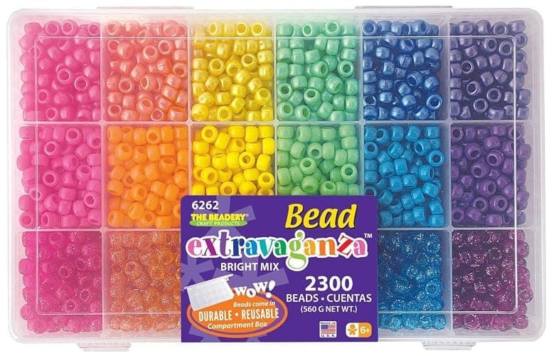 Beadery B6262 The Sparkles Pony Bead Box - approximately 2300 beads - Image 1