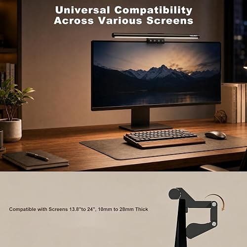 YEELIGHT Monitor Light Bar, Computer Monitor Lamp for Home Office Gaming, 250LM No Glare Eye-Care LED Screen Bar, Touch Control USB Reading Desk Lamp with Stepless Dimming for Flat & Curved Monitor thumbnail 8