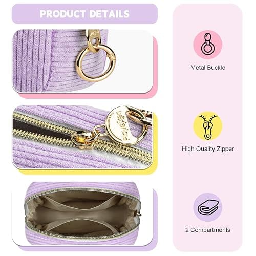 Playexen Period Bag for Teen Girls, Corduroy Sanitary Napkin Storage Bag, Menstrual Pad Pouches Tampon Holder for Purse thumbnail 3