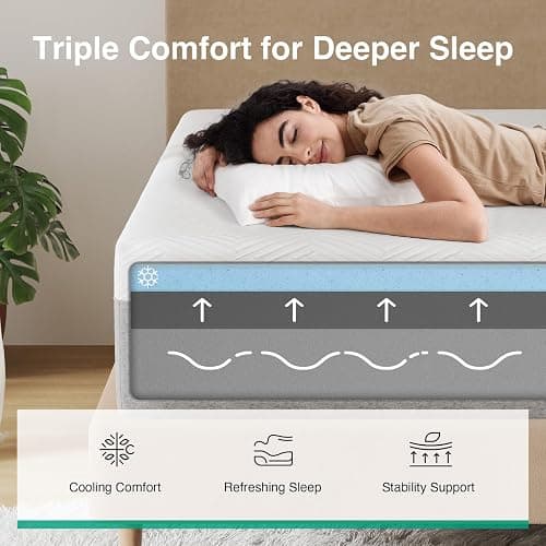 Novilla King Size Mattress, 12 Inch Gel Memory Foam King Mattress for Cool Night & Pressure Relief, Medium Plush Feel with Motion Isolating, Bliss thumbnail 4