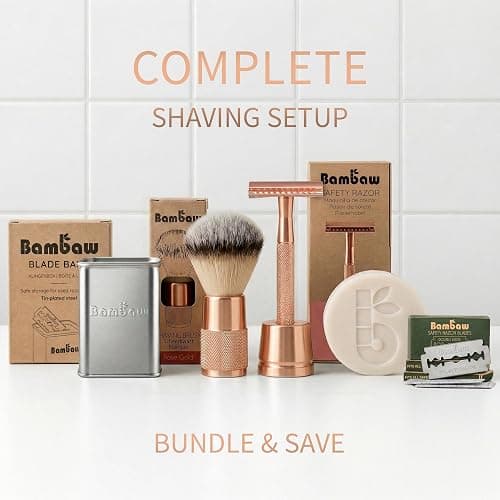 Bambaw Safety Razor for Women with 5 Double Edge Blades, Double Edge Razor, Single Blade Razors for Women and Men, Reusable & Plastic Free – Rose Gold thumbnail 6
