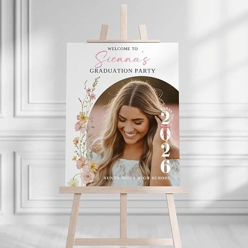 Personalized Graduation Party Welcome Sign with Photo, Class of 2026 Welcome Poster, Modern Minimalist Graduation Decorations Party, Grad Gift For Daughter, Sister, Brother, Best Friend thumbnail 4