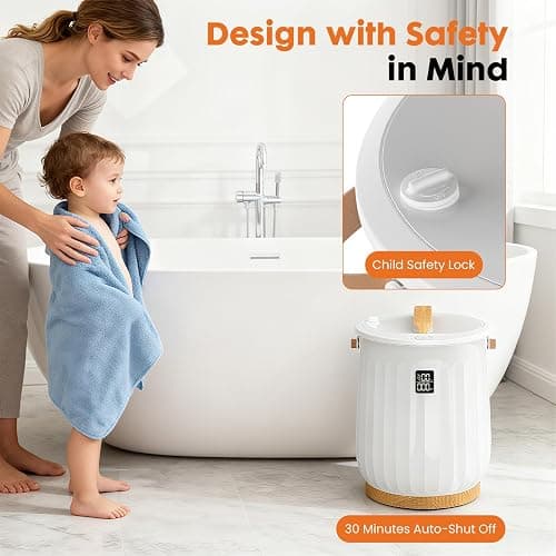 Sweetcrispy Towel Warmer for Bathroom, 20L Towel Heater with 4 Time Settings & Auto-Off, Fast Heating Blanket Warmer for Home, Safety Child Lock and Temp-Alert Design for Towels, Bathrobes, Blankets thumbnail 8