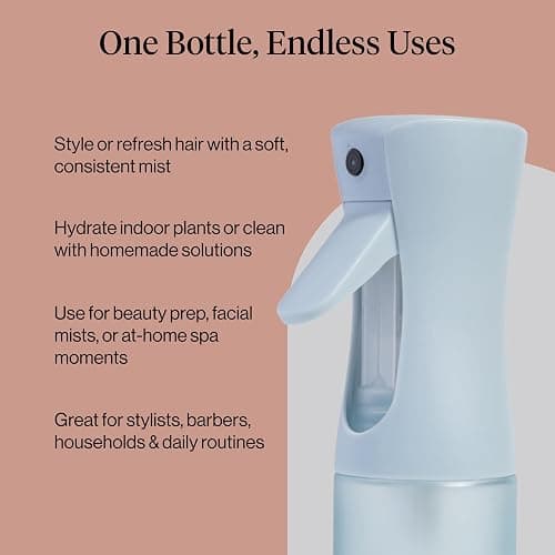 Kitsch Spray Bottle for Hair - Continuous Water Mister with Ultra Fine Mist for Hairstyling, Barbers, Salons, Cleaning, Plants, Versatile Spray Bottles - Made from Recycled Plastic - Haze Blue, 5 oz thumbnail 7