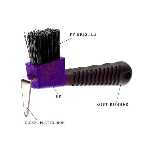BOTH WINNERS Horse Hoof Pick Brush with Soft Touch Handle (Purple) thumbnail 4
