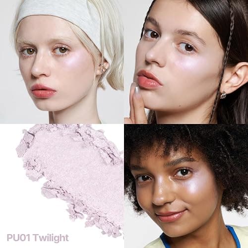 2aN Pure Glash Highlighter PU01 Twilight – Glass-Like Sheen Powder Highlighter for a Natural, Radiant Glow | Buildable, Long-Lasting, Lightweight Formula thumbnail 3