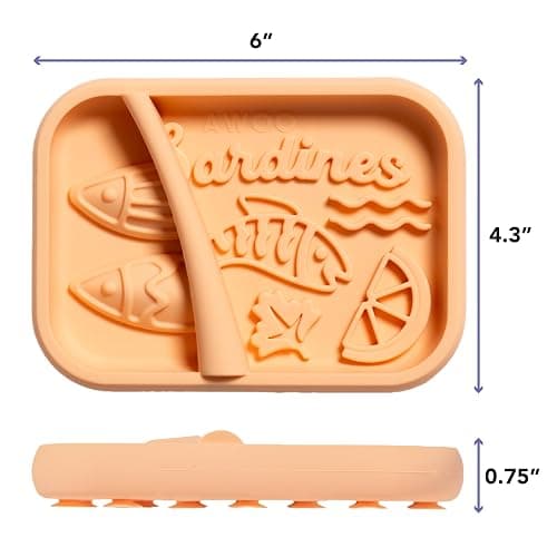 Awoo Sardina - Silicone Dog & Cat Lick Mat + Slow Feeder with Suction Cups - Non-Slip, Dishwasher Safe Pet Dish - Extends Mealtime for Fast Eaters & Reduces Anxiety - for Wet & Dry Food (Melon) thumbnail 2