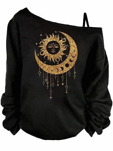 SHENHE Women's Plus Size Y2k Off The Shoulder Long Sleeve Graphic Print Goth Grunge Top Fall Shirt - Image 1