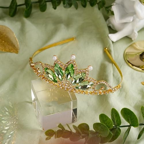 FRTTVM Princess Tiana Tiaras and Necklace for Women Green Princess Tiana Crown Birthday Halloween Party Princess Tiana Accessories thumbnail 7