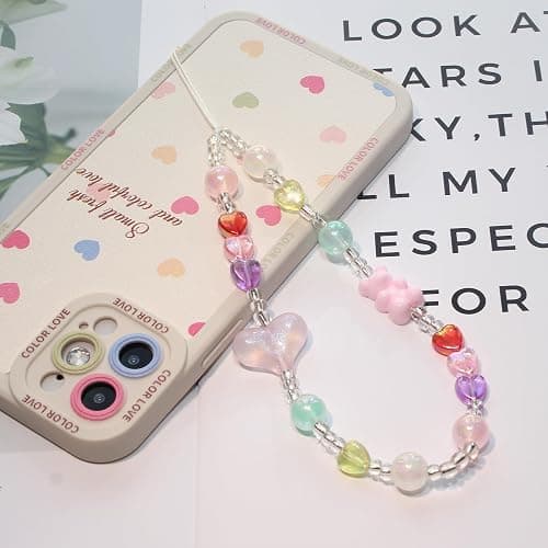ANROFA Cute Digital Camera Wrist Strap,Beaded Phone Charms wristlet Strap,Kawaii Bracelet Wrist Lanyard,Charm Holder for Women thumbnail 4