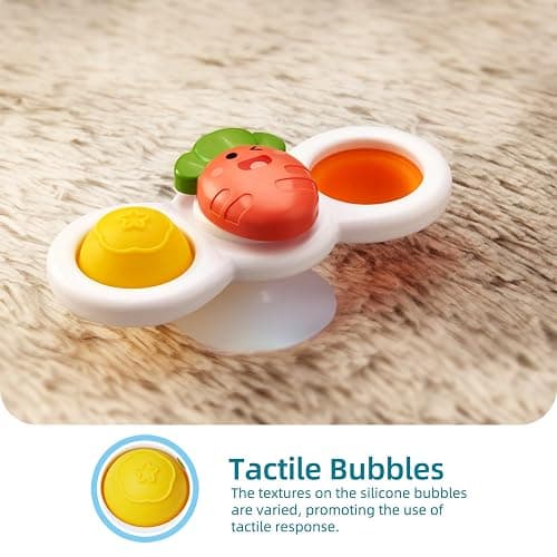 LiKee Strong Suction Cup Fidget Rotating Sensory Bath Toys for Baby Christmas Stocking Stuffers, Airplane Car Travel Table & Window Toys for Toddler Boys and Girls, 10+ Months thumbnail 2