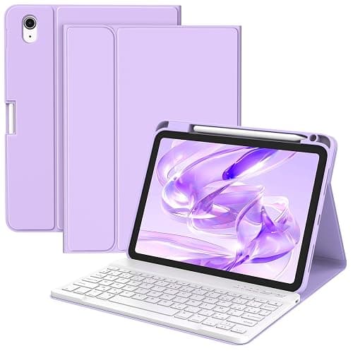 BQSS Coque Clavier pour iPad A16 11/10 Ème Génération(11 Pouces 2025/10.9 Pouces 2022), AZERTY Français, Housse Amovible avec Clavier Bluetooth sans Fil pour iPad 2022 10eme/11eme - Image 1