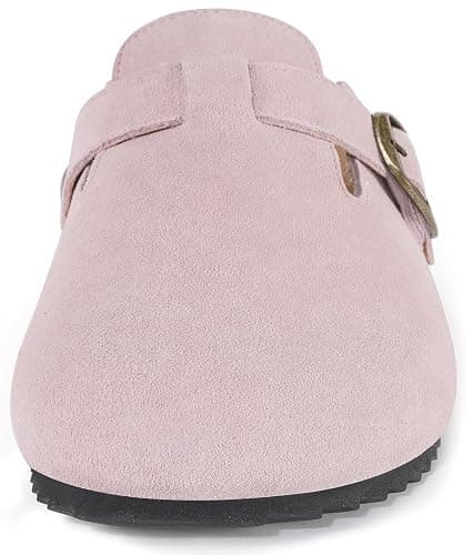 Womens Suede Clogs Mens Genuine Leather Mules Cork Footbed Sandals with Arch Support thumbnail 3