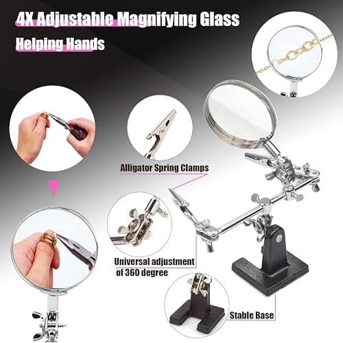 MONVICT Jewelry Making Supplies Kit with Jewelry Making Tools, Findings, Necklace Chain, Jewelry Wires, Adjustable Magnifier, Carry Bag, Meet All The Needs of Jewelry Making, Repair, Beading thumbnail 4