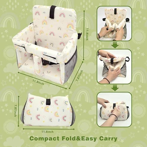 3-in-1 Shopping Cart Cover for Baby & High Chair Cover - CPC Certified Cart Cover for Baby with 40D High-Density Foam - Universal Fit for Park Swings, Water-Resistant, Machine Washable Shopping Cart Cover Rainbows thumbnail 2
