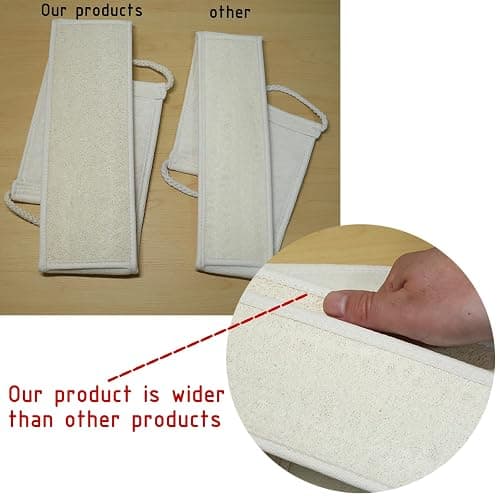 JouiiSiYa Widened Loofah Back Scrubber for Shower, Natural Loofah Sponge Back Scrubber for Women and Men, 1-pcs thumbnail 4
