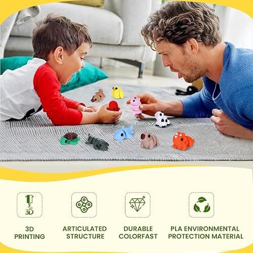 fKiZanthene 3D Printed Animals, Mini 3D Printed Toys, Play Figures for Home, Office, Party, and Photographic (Random Style and Color) thumbnail 6