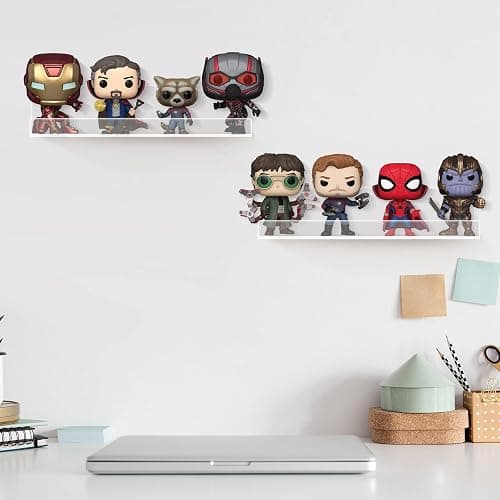 Laurensory Vinyl Record Shelf Wall Mount, 12 inch Clear Acrylic Album Record Holder Display, Floating Shelves for Wall, Magazine Shelf, Kids Bookshelf, Suitable for Bedroom, Living Room, etc.—6 Pack thumbnail 5