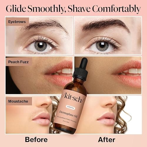Kitsch Dermaplane Face Oil with Jojoba & Argan Oil – Hydrating Facial Formula for Dermaplaning Tool, Gua Sha & Razor Use – Irritation-Free Shave Oil for Soft, Radiant Skin – 2oz thumbnail 6
