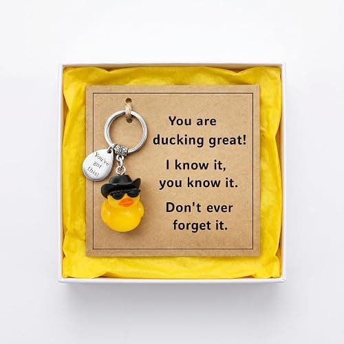 Virelle Encouragement Duck Keyring Good Luck Charm for Exams – You’ve Got This Small Duck Keychain Thoughtful Sentimental Gift for Women Students thumbnail 6