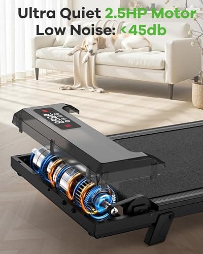 HomeFitnessCode Walking Pad Treadmill 7% Incline, Treadmills for Home, 2.5HP Portable Electric Under Desk Treadmill with LED Display & Remote, Adjustable Speed, No Assembly thumbnail 5