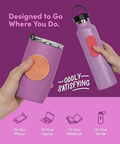 Speks Slabs Silicone Sensory Stickers | Calming Strips & Fidget Stickers for Desk | Anxiety & Focus Tool for Teens and Adults | Purple 3-Pack thumbnail 5
