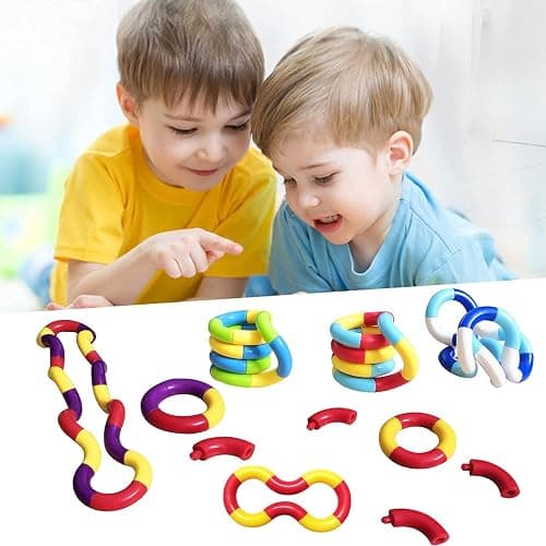 Sensory Fidget Toys - 6PCS Multicolor Twisty Fidget Toys for Adults, Boys, Girls for Relaxation, Anxiety Stress Relief, Decompression - Squeeze, Twist, Chain Spinner Alternative Gift thumbnail 4