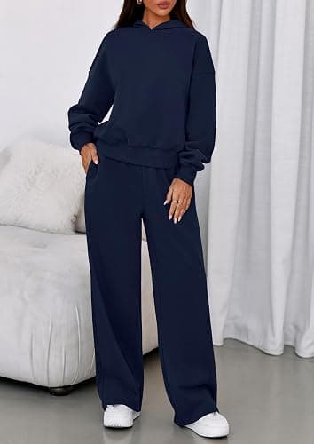 PRETTYGARDEN Womens Sweatsuits 2 Piece Set 2025 Casual Winter Long Sleeve Hoodie Loose Wide Leg Sweatpants Fall Tracksuit thumbnail 7