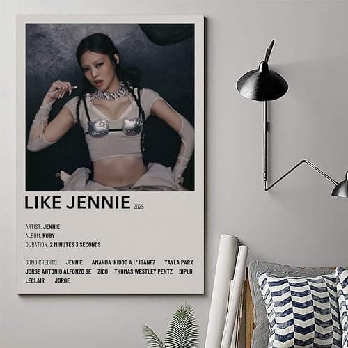 JIANGDANPPBEM Poster "Like Jennie", schwarz-rosa, dekoriert Ihren Raum, definieren Sie Ihren Stil, 30 x 45 cm, ungerahmt, 32 Stück thumbnail 7