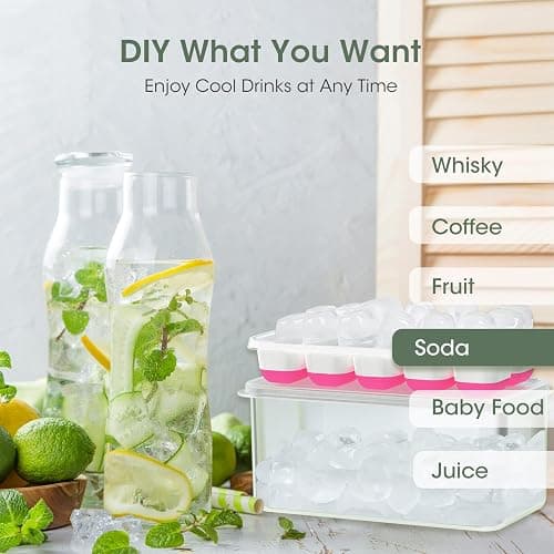 DOQAUS Ice Cube Tray with Lid and Bin,4 Pack Ice Cube Trays for Freezer | Silicone,Stackable.Easy Release Trays with Storage Bin & Scoop. Ideal for Freezer, Kitchen, RV, Cocktail, Coffee. thumbnail 4