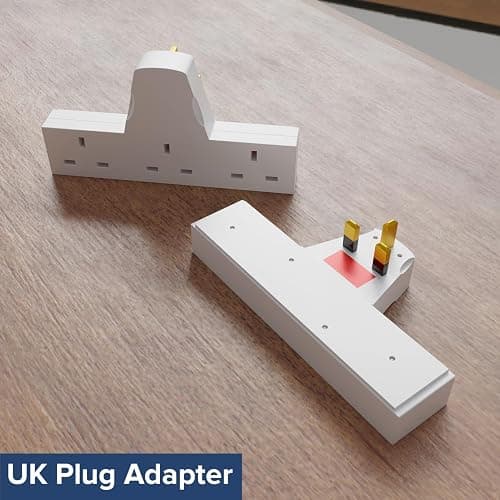 3 Way Plug Adapter UK Switched Socket- Multi Plug Extension 13A Wall Socket Surge Protector Power Extender Travel Adapter For Home, Office, Kitchen- White thumbnail 4
