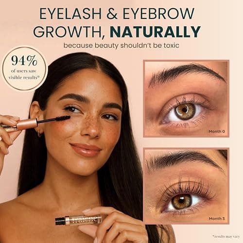USDA Organic Castor Oil Lash Serum - Premium All Natural Cold Pressed Castor Oil Eyelash Growth Serum with Mascara Tube - Eyelash Treatment and Conditioner - For Thicker and Fuller Lashes thumbnail 2