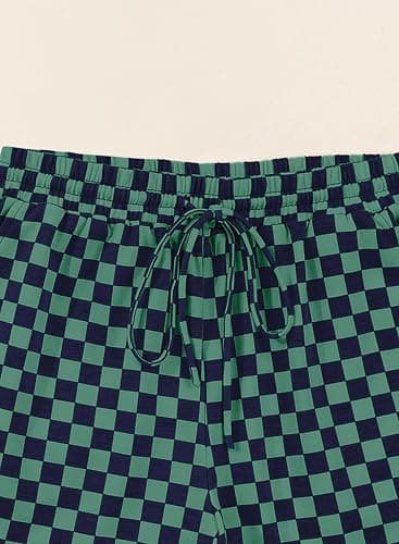 SHEWIN Women's Plaid 2 Piece Short Sets 2026 Lounge Beach Travel Vacation Outfits Matching Shorts Sweatsuit with Pockets thumbnail 9
