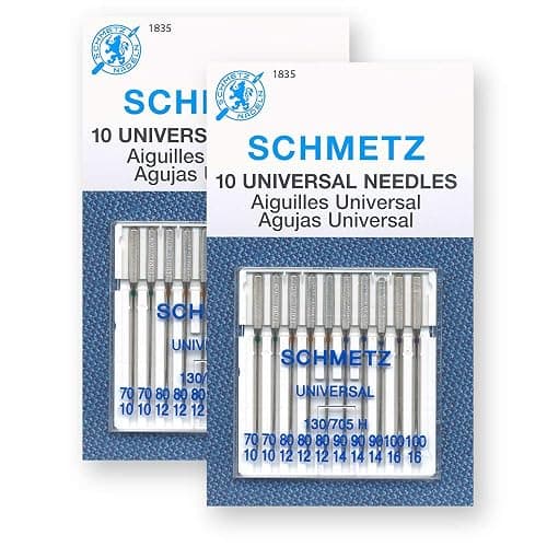 20 Schmetz Universal Sewing Machine Needles - Assorted Sizes - 2 Cards - Image 1
