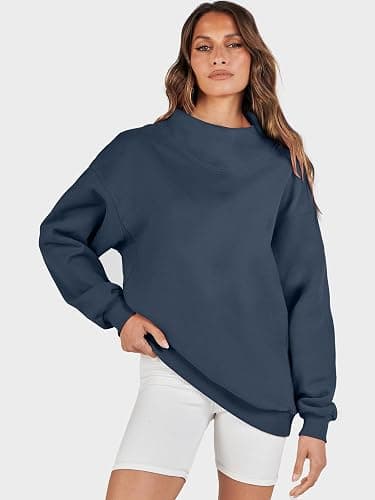 ANRABESS Womens Oversized Sweatshirts Turtleneck Pullover Long Sleeve Hoodies Tops 2025 Fall Fashion Preppy Outfits thumbnail 2