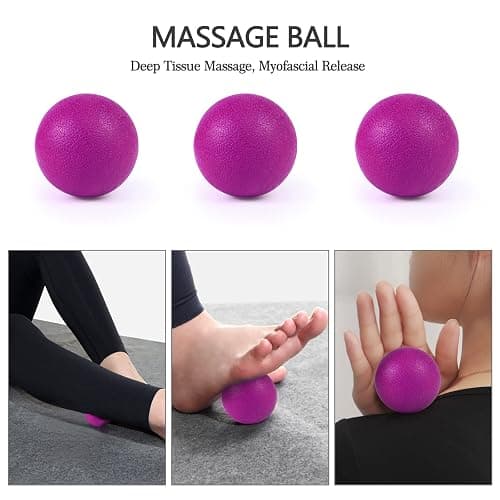 5 in 1 Foam Roller Set High Density Patented Foam Roller for Exercise | Foam Roller Massage Stick, Massage Ball, Resistance Band for Deep Muscle Massage Pilates Yoga Trigger Point Release Pink thumbnail 4