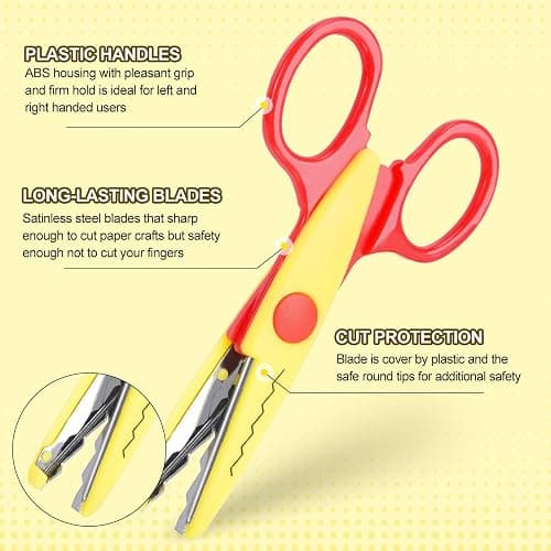 UCEC 42 Pack Craft Scissors Decorative Edge, Hole Punch Shapes Craft, Cardstock Paper for DIY Art, Crafts, Scrapbook, Card Making, School Supplies thumbnail 8