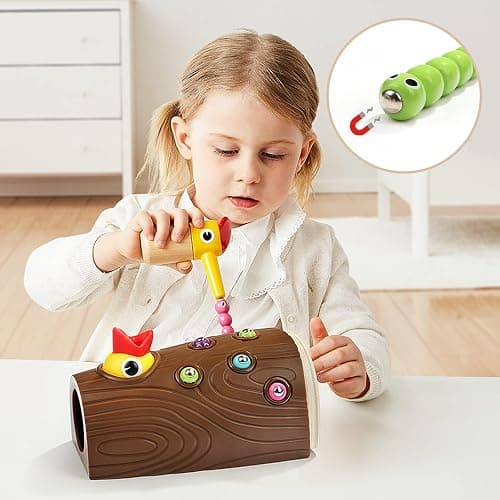 TOP BRIGHT Montessori Toys for 2 Year Old - Magnetic Bird Feeding Games for 2 Year Olds, Learning Toys for Toddlers 2-4 Years, Fine Motor Skills Toy for 3 Years Old Girls and Boys thumbnail 2