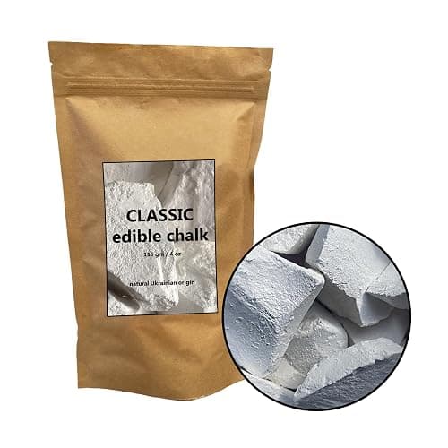 Classic Natural Edible Chalk Organic Crunchy White Chalk Chunks for Eating, Pica Cravings, and ASMR Pure Ukrainian 4oz (115g) thumbnail 2