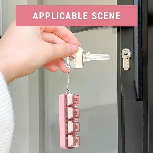 FunnAura Keyboard Fidget Toy with LED, 4 Button Keychain Toys Gift for Boys Girls(Pink) thumbnail 6