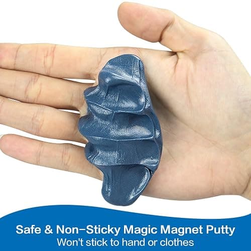 Arfun Magnetic Slime Putty, Soft Magic Slime Hand Therapy Putty Fidget Game Stress Relief Thinking Educational Toy with Upgraded Magnet Christmas Birthday Gift for Boys Girls Adults (Blue) thumbnail 7