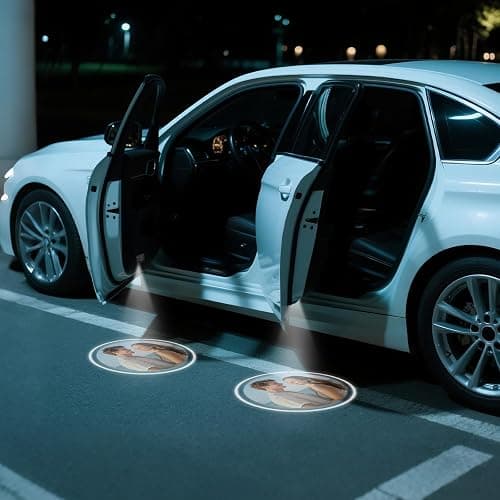 2PCS Custom Car Door Projector Lights Personalized Logo LED Car Door Step Welcome Light Customized Photo Text thumbnail 6