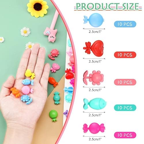 WILLBOND 50 Pcs Girls Hair Barrettes 1'' Mini Self Hinge Plastic Clips for Toddler Baby Kids Flower Bow Hair Colorful 80s 90s Cute Design Hairpins in Candy Heart Star Shape Accessory(Novel Style) thumbnail 3