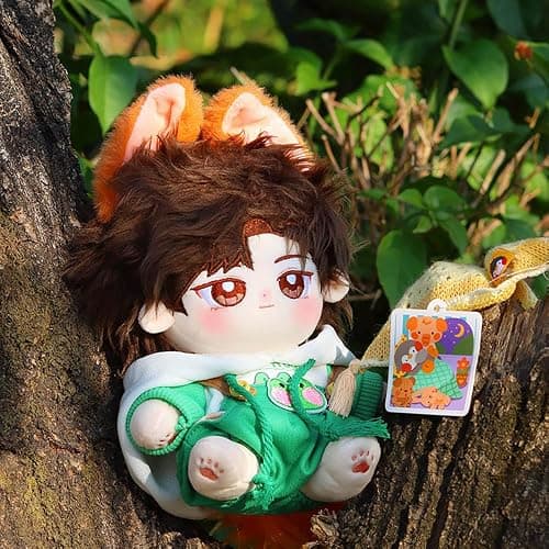 niannyyhouse 20cm Plush Doll Clothes Frog Puppy Lamb Penguin Hoodie Strap Pants 8in Soft Stuffed Plush Toy Dress up (a-1) thumbnail 2