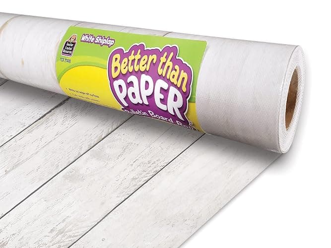 White Shiplap Better Than Paper® Bulletin Board Roll - 4 foot x 12 foot roll - Board Roll - Image 1